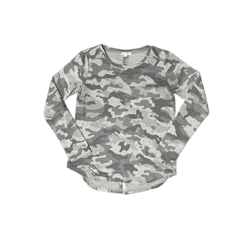 Jane and Delancey Gray Camouflage Top  Size S - Picture 2 of 7